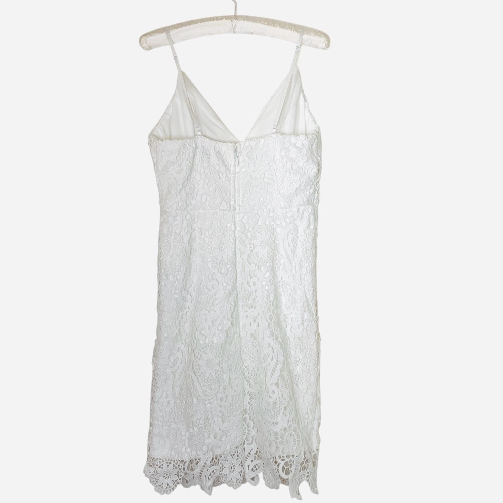 Lulus Pass The Prosecco White Lace Bodycon Mini Dress Sz M - Picture 6 of 14